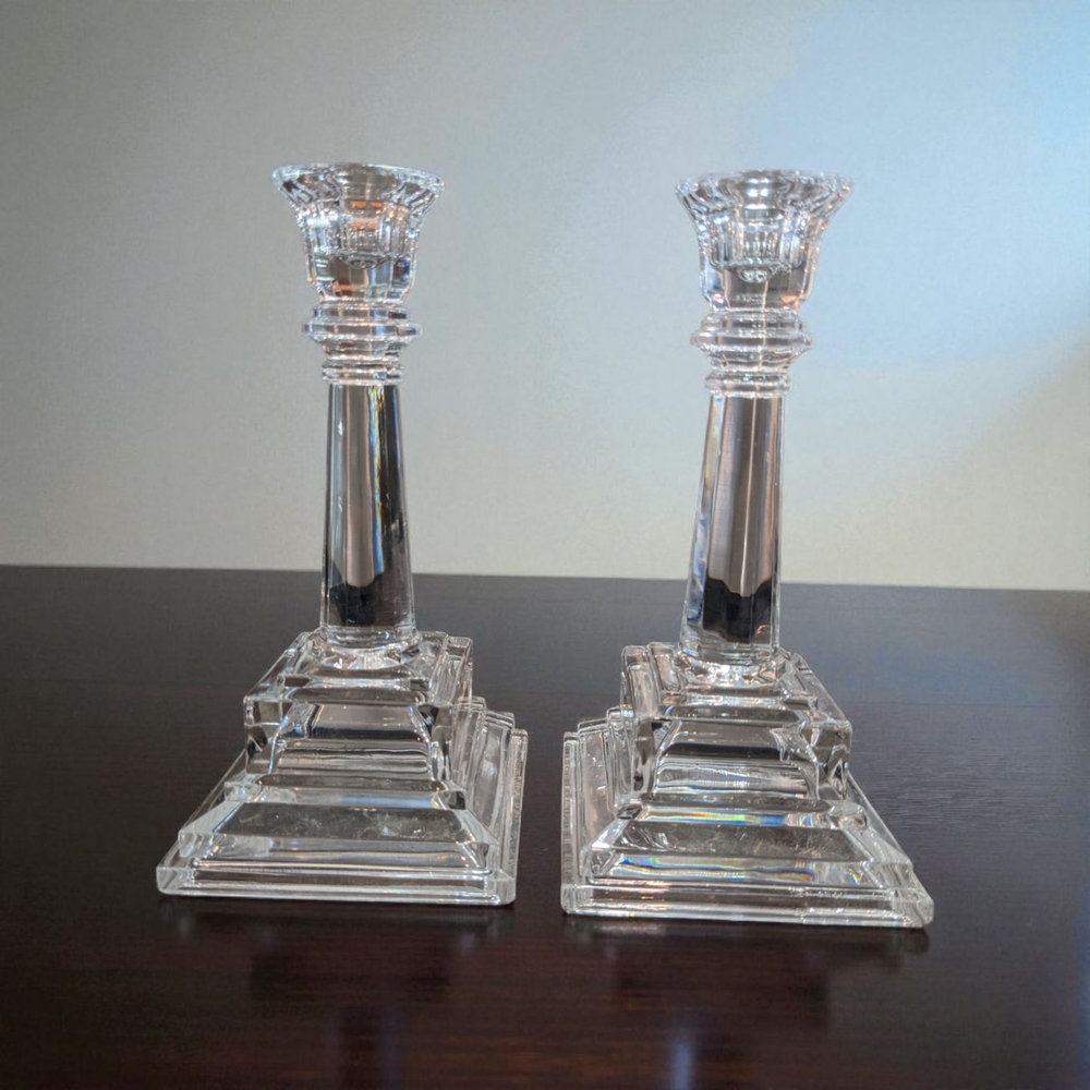 Elegant Crystal Glass Candle Holders